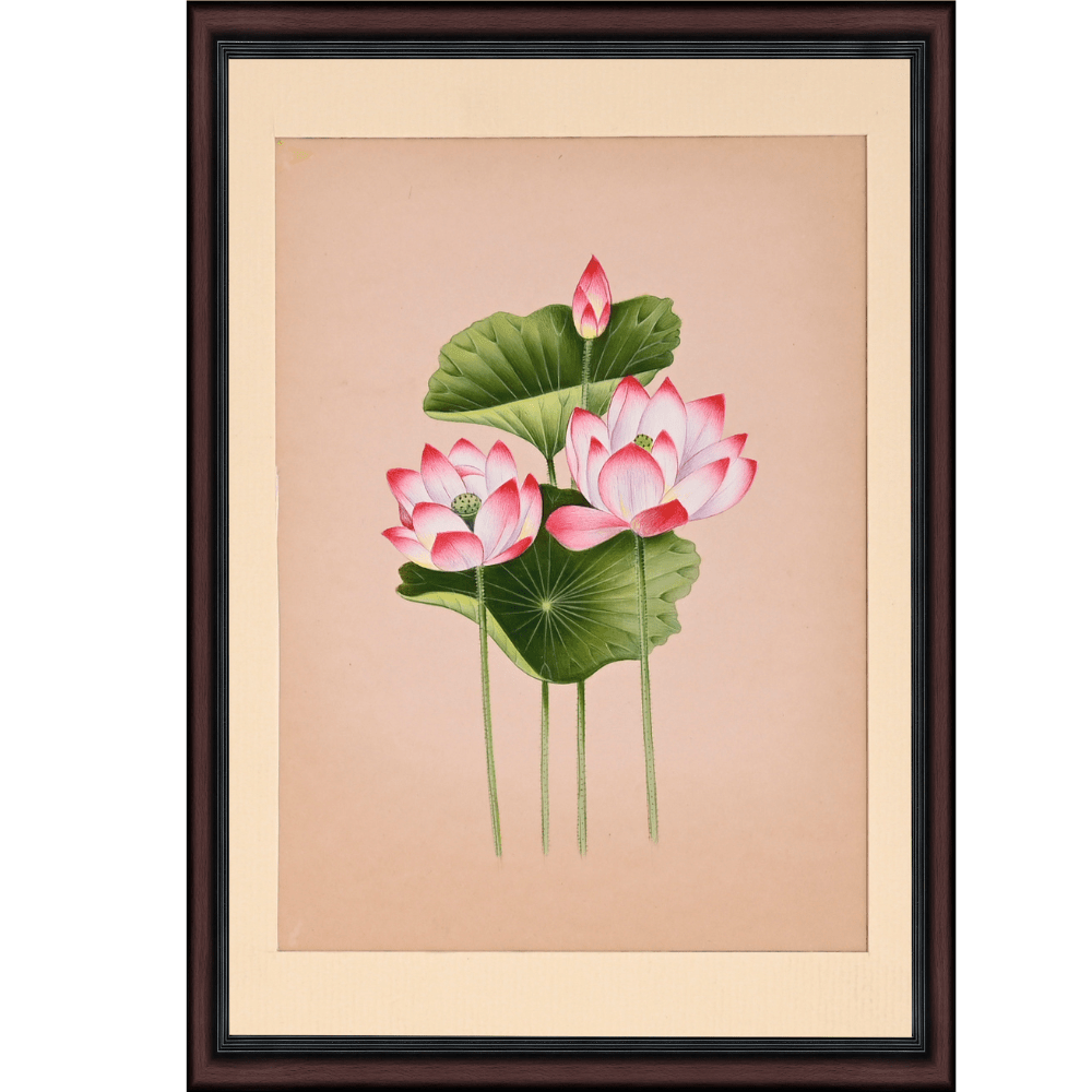 Handcrafted lotus flower wall decor – Indian art on handmade paper